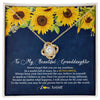 Love Knot Necklace 18K Yellow Gold Finish | Personalized To My Beautiful Granddaughter Necklace From Grandma Nana Be A Sunflower My Sunshine Granddaughter Birthday Customized Gift Box Message Card | teecentury