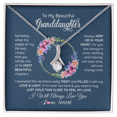 Alluring Beauty Necklace | Personalized To My Beautiful Granddaughter Necklace From Grandma Someday When The Pages Granddaughter Birthday Christmas Customized Gift Box Message Card | teecentury