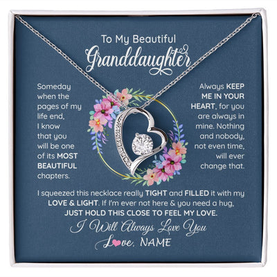 Forever Love Necklace | Personalized To My Beautiful Granddaughter Necklace From Grandma Someday When The Pages Granddaughter Birthday Christmas Customized Gift Box Message Card | teecentury