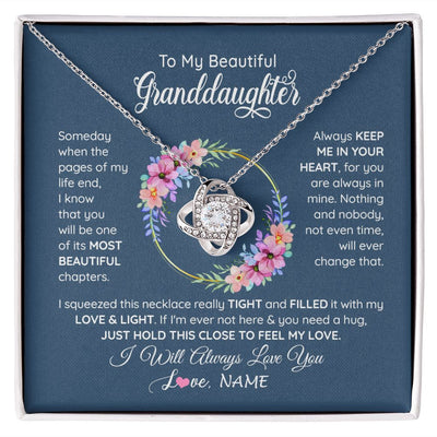 Love Knot Necklace | Personalized To My Beautiful Granddaughter Necklace From Grandma Someday When The Pages Granddaughter Birthday Christmas Customized Gift Box Message Card | teecentury