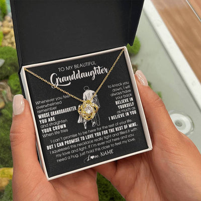 Love Knot Necklace 18K Yellow Gold Finish | 2 | Personalized To My Beautiful Granddaughter Necklace From Grandpa Believe In Yourself Granddaughter Birthday Gifts Jewelry Christmas Customized Message Card | teecentury
