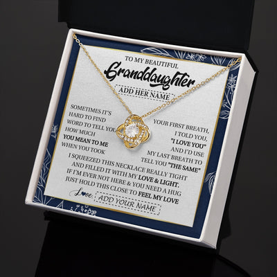 Love Knot Necklace 18K Yellow Gold Finish | 2 | Personalized To My Beautiful Granddaughter Necklace From Granparents Feel My Love Valentine Gifts For Granddaughter Birthday Christmas Gift Box Message Card | teecentury.myshopify