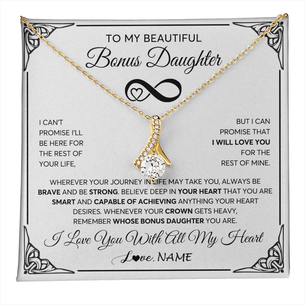 Alluring Beauty Necklace 18K Yellow Gold Finish | 1 | Personalized To My Beautiful Granddaughter Necklace Women Girls From Grandma Grandpa Love You Granddaughter Birthday Christmas Customized Gift Box Message Card | teecentury