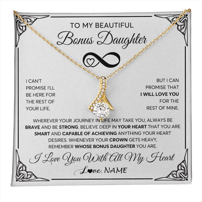 Alluring Beauty Necklace 18K Yellow Gold Finish | 1 | Personalized To My Beautiful Granddaughter Necklace Women Girls From Grandma Grandpa Love You Granddaughter Birthday Christmas Customized Gift Box Message Card | teecentury