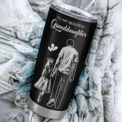 Personalized To My Beautiful Granddaughter Tumbler From Grandpa Believe In Yourself Granddaughter Birthday Gifts Christmas Custom Stainless Steel Cup Travel Mug | teecentury