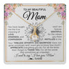 Alluring Beauty Necklace 18K Yellow Gold Finish | 1 | Personalized To My Beautiful Mom From Daughter Son Necklace Say I Love You Mom Birthday Mothers Day Christmas Jewelry Customized Gift Box Message Card | teecentury