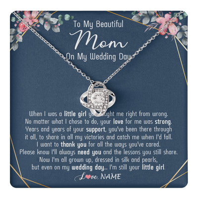 Love Knot Necklace 14K White Gold Finish | 1 | Personalized To My Beautiful Mom Necklace From Daughter On My  Wedding Day Mother Of The Bride From Daughter Mom Jewelry Customized Gift Box Message Card | teecentury