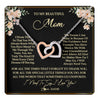 Interlocking Hearts Necklace Stainless Steel & Rose Gold Finish | 1 | Personalized To My Beautiful Mom Necklace from Daughter Son I Need to Say I Love You Mom Birthday Mother's Day Pendant Jewelry Customized Gift Box Message Card | teecentury