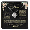 Love Knot Necklace 14K White Gold Finish | 1 | Personalized To My Beautiful Mom Necklace from Daughter Son I Need to Say I Love You Mom Birthday Mother's Day Pendant Jewelry Customized Gift Box Message Card | teecentury