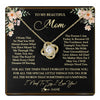 Love Knot Necklace 18K Yellow Gold Finish | 1 | Personalized To My Beautiful Mom Necklace from Daughter Son I Need to Say I Love You Mom Birthday Mother's Day Pendant Jewelry Customized Gift Box Message Card | teecentury