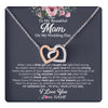 Interlocking Hearts Necklace Stainless Steel & Rose Gold Finish | 1 | Personalized To My Beautiful Mom On My Wedding Day Necklace From Daughter Little Girl Mother Of Bride Wedding Day Jewelry Customized Gift Box Message Card | teecentury