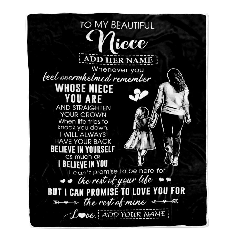 Personalized To My Beautiful Niece Blanket From Aunt Believe In Yourself Niece Birthday Gifts Graduation Christmas Customized Fleece Throw Blanket | teecentury
