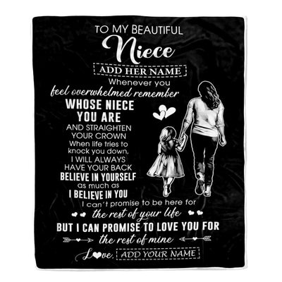 Personalized To My Beautiful Niece Blanket From Aunt Believe In Yourself Niece Birthday Gifts Graduation Christmas Customized Fleece Throw Blanket | teecentury