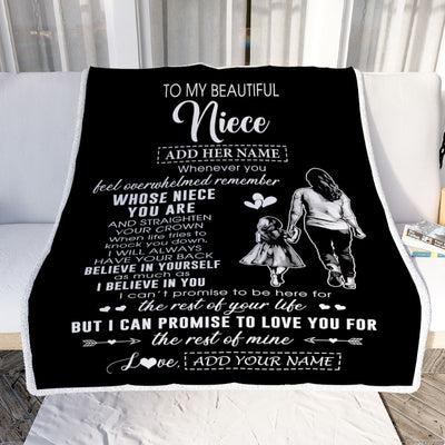 Personalized To My Beautiful Niece Blanket From Aunt Believe In Yourself Niece Birthday Gifts Graduation Christmas Customized Fleece Throw Blanket | teecentury
