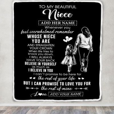 Personalized To My Beautiful Niece Blanket From Aunt Believe In Yourself Niece Birthday Gifts Graduation Christmas Customized Fleece Throw Blanket | teecentury