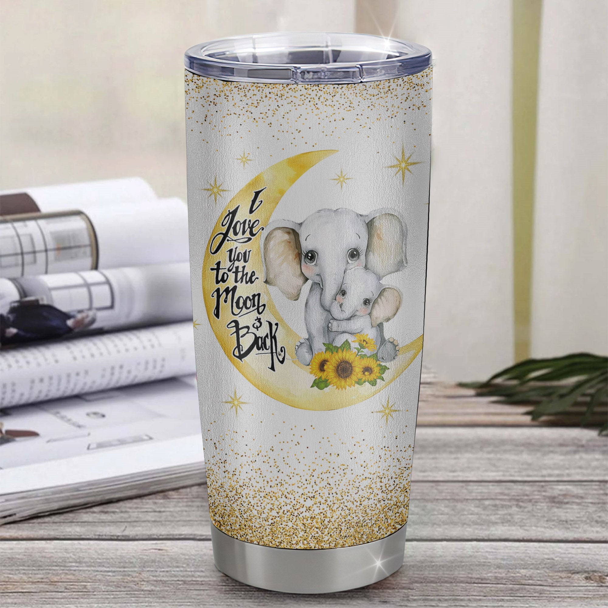 Personalized To My Beautiful Niece From Aunt Uncle Auntie Stainless Steel Tumbler Cup I Love You To Moon Elephant Sunflower Niece Birthday Christmas Travel Mug | teecentury