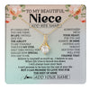 Alluring Beauty Necklace 18K Yellow Gold Finish | 1 | Personalized To My Beautiful Niece Gifts Necklace From Aunt Uncle Love Jewelry For Niece Birthday Gifts Wedding Christmas Customized Gift Box Message Card | teecentury