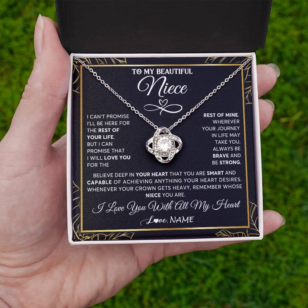 Personalized To My Beautiful Niece Necklace From Aunt Auntie Crown