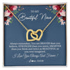 Interlocking Hearts Necklace 18K Yellow Gold Finish | Personalized To My Beautiful Niece Necklace From Aunt Uncle Braver Stronger Smarter Niece Pendant Jewelry Birthday Graduation Christmas Customized Message Card | teecentury