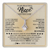 Alluring Beauty Necklace 14K White Gold Finish | 1 | Personalized To My Beautiful Niece Necklace From Aunt Uncle Jewelry Present For Women Niece Birthday Mother's Day Wedding Day Christmas Gift Box Message Card | teecentury