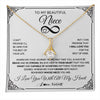 Alluring Beauty Necklace 18K Yellow Gold Finish | 1 | Personalized To My Beautiful Niece Necklace Women Girls From Aunt Uncle Love You Niece Birthday Gifts Jewelry Christmas Customized Gift Box Message Card | teecentury