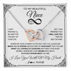 Interlocking Hearts Necklace Stainless Steel & Rose Gold Finish | 1 | Personalized To My Beautiful Niece Necklace Women Girls From Aunt Uncle Love You Niece Birthday Gifts Jewelry Christmas Customized Gift Box Message Card | teecentury