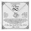 Love Knot Necklace 14K White Gold Finish | 1 | Personalized To My Beautiful Niece Necklace Women Girls From Aunt Uncle Love You Niece Birthday Gifts Jewelry Christmas Customized Gift Box Message Card | teecentury