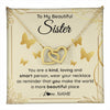 Interlocking Hearts Necklace 18K Yellow Gold Finish | 1 | Personalized To My Beautiful Sister Necklace From Brother You Are A Kind Loving Sister Birthday Gifts Jewelry Christmas Customized Gift Box Message Card | teecentury