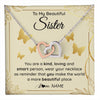 Interlocking Hearts Necklace Stainless Steel & Rose Gold Finish | 1 | Personalized To My Beautiful Sister Necklace From Brother You Are A Kind Loving Sister Birthday Gifts Jewelry Christmas Customized Gift Box Message Card | teecentury