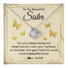 Love Knot Necklace 14K White Gold Finish | 1 | Personalized To My Beautiful Sister Necklace From Brother You Are A Kind Loving Sister Birthday Gifts Jewelry Christmas Customized Gift Box Message Card | teecentury