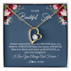Forever Love Necklace 18K Yellow Gold Finish | Personalized To My Beautiful Sister Necklace From Sister Brother Braver Stronger Smarter Sister Pendant Jewelry Birthday Christmas Customized Message Card | teecentury