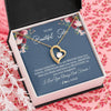 Forever Love Necklace 18K Yellow Gold Finish | Personalized To My Beautiful Sister Necklace From Sister Brother Braver Stronger Smarter Sister Pendant Jewelry Birthday Christmas Customized Message Card | teecentury