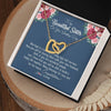 Interlocking Hearts Necklace 18K Yellow Gold Finish | Personalized To My Beautiful Sister Necklace On Her Wedding Day Congratulations Jewelry Sister Birthday Anniversary Christmas Customized Gift Box Message Card | teecentury