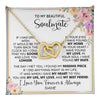Interlocking Hearts Necklace 18K Yellow Gold Finish | 1 | Personalized To My Beautiful Soulmate Necklace From Husband My Life My Love Wife Romantic Birthday Anniversary Christmas Customized Gift Box Message Card | teecentury