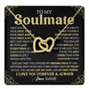 Interlocking Hearts Necklace 18K Yellow Gold Finish | 1 | Personalized To My Beautiful Soulmate Necklace From Husband The Day I Met You Birthday Gifts For Wife Girlfriend Anniversary Valentines Day Message Card | teecentury
