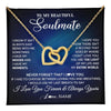Interlocking Hearts Necklace 18K Yellow Gold Finish | 1 | Personalized To My Beautiful Soulmate Necklace From Husband You Are The Light Of My Life Wife Birthday Anniversary Christmas Customized Gift Box Message Card | teecentury