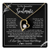 Forever Love Necklace 18K Yellow Gold Finish | 1 | Personalized To My Beautiful Soulmate Necklace From Husband You're My Love Wife Birthday Anniversary Valentines Day Jewelry Customized Gift Box Message Card | teecentury