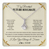 Alluring Beauty Necklace 14K White Gold Finish | 1 | Personalized To My Beautiful Soulmate Necklace Gift From Husband Promise Necklace For Soulmate Birthday Jewelry Christmas Customized Gift Box Message Card | teecentury