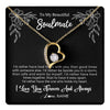 Forever Love Necklace 18K Yellow Gold Finish | 1 | Personalized To My Beautiful Soulmate Necklace Gifts From Husband I'd Rather Soulmate Birthday Anniversary Valentines Day Customized Gift Box Message Card | teecentury