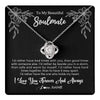 Love Knot Necklace 14K White Gold Finish | 1 | Personalized To My Beautiful Soulmate Necklace Gifts From Husband I'd Rather Soulmate Birthday Anniversary Valentines Day Customized Gift Box Message Card | teecentury