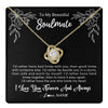 Love Knot Necklace 18K Yellow Gold Finish | 1 | Personalized To My Beautiful Soulmate Necklace Gifts From Husband I'd Rather Soulmate Birthday Anniversary Valentines Day Customized Gift Box Message Card | teecentury