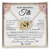 Interlocking Hearts Necklace 18K Yellow Gold Finish | Personalized To My Beautiful Titi From Niece Nephew Necklace Say I Love You Titi Birthday Mothers Day Christmas Jewelry Customized Gift Box Message Card | teecentury