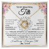 Love Knot Necklace 18K Yellow Gold Finish | Personalized To My Beautiful Titi From Niece Nephew Necklace Say I Love You Titi Birthday Mothers Day Christmas Jewelry Customized Gift Box Message Card | teecentury