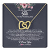 Interlocking Hearts Necklace 18K Yellow Gold Finish | 1 | Personalized To My Beautiful Titi On My Wedding Day Necklace From Niece Little Girl Titi Of Bride Wedding Day Jewelry Customized Gift Box Message Card | teecentury