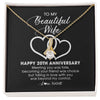 Alluring Beauty Necklace 18K Yellow Gold Finish | Personalized To My Beautiful Wife Necklace From Husband 20 Years Wedding Anniversary For Her Married 20th Anniversary For Her Customized Gift Box Message | teecentury