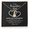 Alluring Beauty Necklace 18K Yellow Gold Finish | Personalized To My Beautiful Wife Necklace From Husband 4 Years Wedding Anniversary For Her Married 4th Anniversary For Her Customized Gift Box Message | teecentury