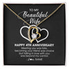 Forever Love Necklace 18K Yellow Gold Finish | Personalized To My Beautiful Wife Necklace From Husband 4 Years Wedding Anniversary For Her Married 4th Anniversary For Her Customized Gift Box Message | teecentury