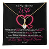 Alluring Beauty Necklace 18K Yellow Gold Finish | 1 | Personalized To My Beautiful Wife Necklace From Husband Falling In Love Wife Birthday Anniversary Wedding Valentines Day Customized Gift Box Message Card | teecentury