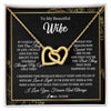 Interlocking Hearts Necklace 18K Yellow Gold Finish | Personalized To My Beautiful Wife Necklace From Husband Feel My Love For Her Wife Birthday Anniversary Wedding Valentines Day Christmas Customized Message Card | teecentury