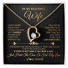 Forever Love Necklace 18K Yellow Gold Finish | Personalized To My Beautiful Wife Necklace From Husband Feel My Love Soulmate Wedding Anniversary Valentines Day Birthday Customized Gift Box Message Card | teecentury